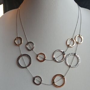 Paparazzi Elegant Metal Silver And Gold Circle Necklace